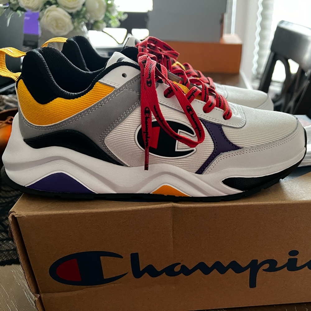 Champion 93Eighteen Block, White/Multi, Size 6 Youth